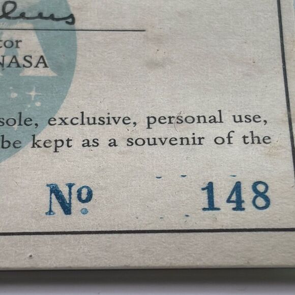 NASA Apollo XII 12 credentials Kennedy Space 1970 #148 Original Viewing pass - Picture 5 of 5